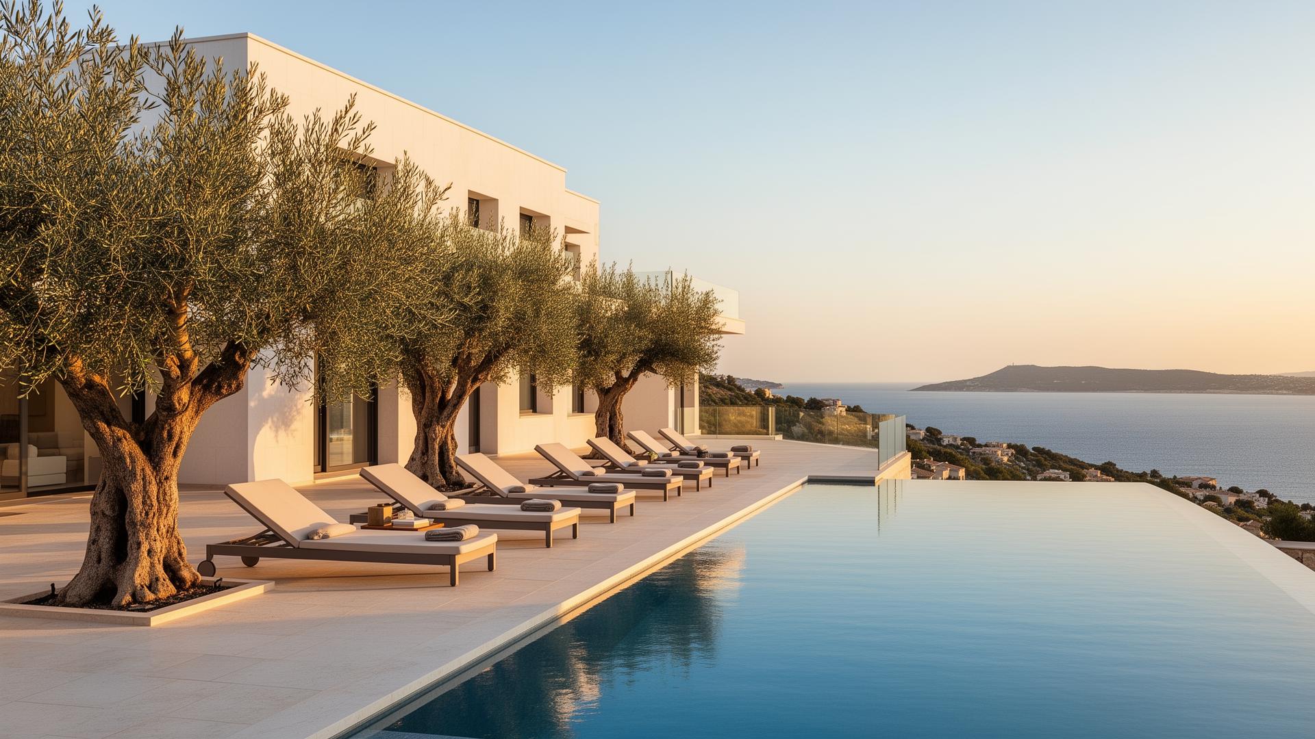 Luxury branded residence poolside